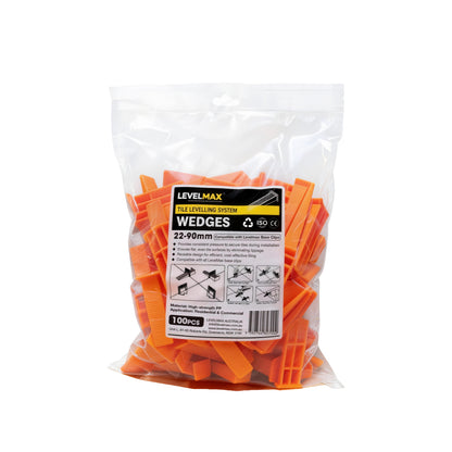 LEVELMAX Tile Levelling System – Wedges 22-90mm 100PCS/Bag