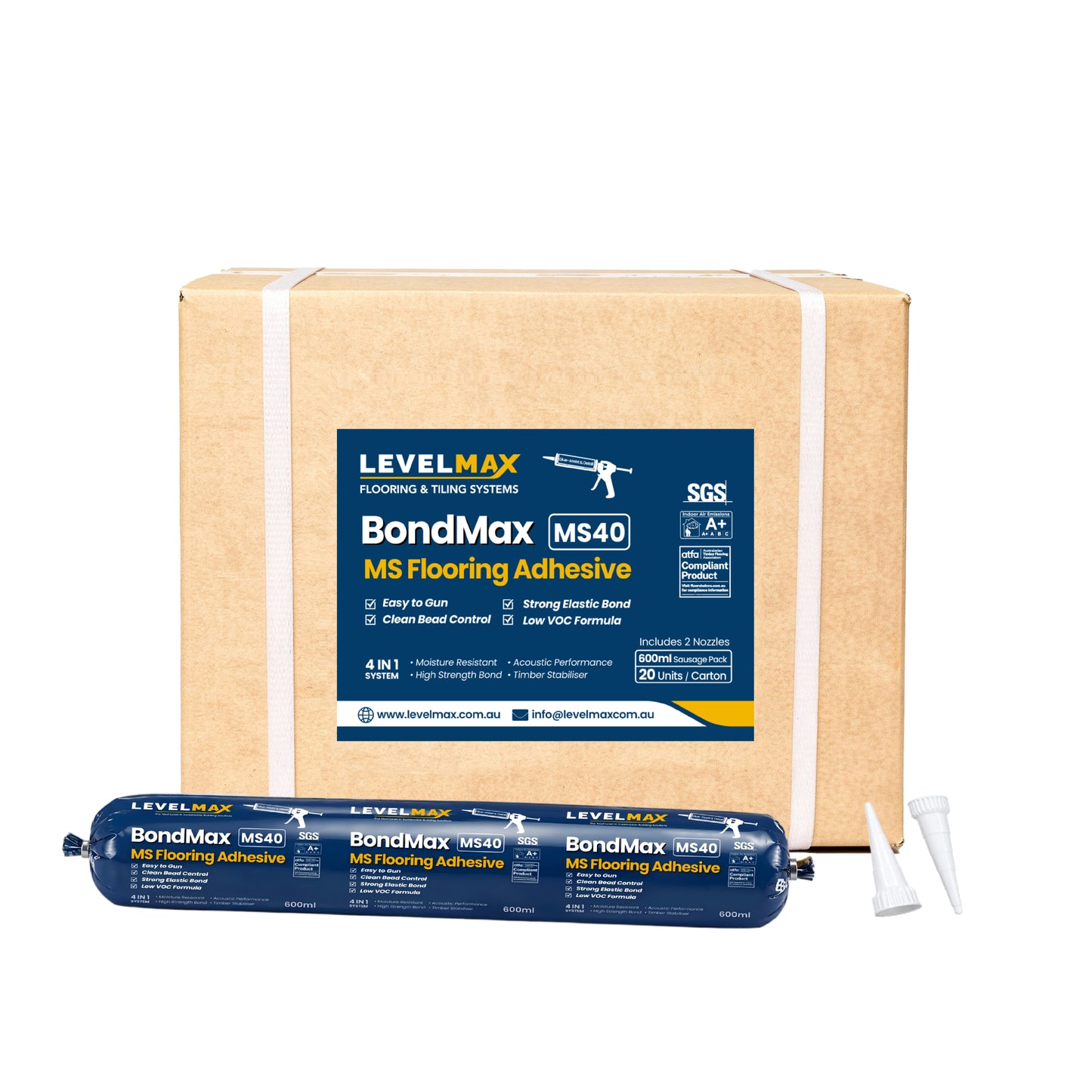 LEVELMAX BondMax MS40 4-in-1 MS Polymer Timber Flooring Adhesive 600ml
